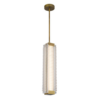 Alai LED Pendant in Vintage Brass/Ribbed Glass (452|PD374624VBCRUNV)