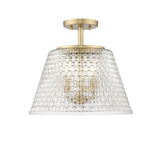 Saben Three Light Semi-Flush Mount in Vintage Brass (59|22100VB)