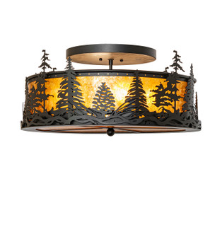 Tall Pines Four Light Semi-Flushmount in Textured Black (57|270091)