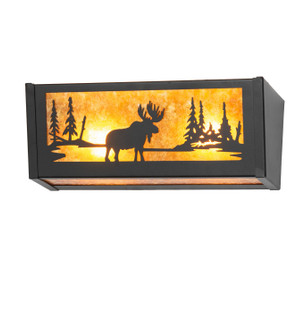 Moose At Lake Two Light Wall Sconce in Textured Black (57|270062)
