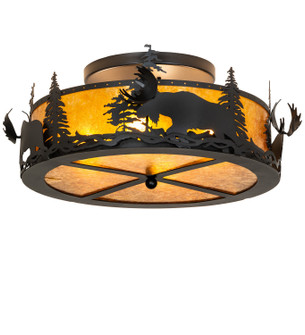 Moose At Dusk Two Light Flushmount in Textured Black (57|270060)