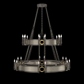 Mirage 24 Light Chandelier in Midnight Steel/Brass/Coco (48|100036712)
