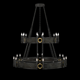 Mirage 24 Light Chandelier in Black Iron/Brass/Black Knight (48|100036113)
