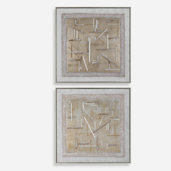 Unpredictable Hand Canvases Set/2 in Brushed Champagne Gold (52|32357)
