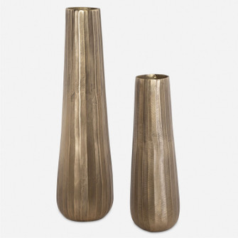 Vertiforge Vases Set/2 in Oxidized Antique Gold (52|18171)