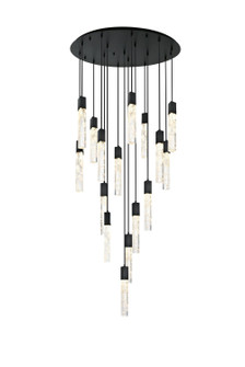 Aurora 16 Light Chandelier in Black and Clear (173|2089G36BK)