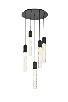 Aurora Five Light Chandelier in Black and Clear (173|2089D20BK)