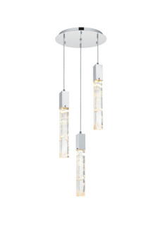 Aurora Three Light Chandelier in Chrome and Clear (173|2089D16C)