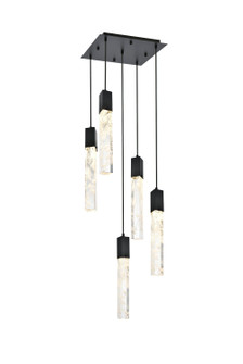 Aurora Five Light Pendant in Black and Clear (173|2088D16BK)