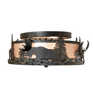 Moose At Dusk Two Light Flushmount in Textured Black (57|276142)