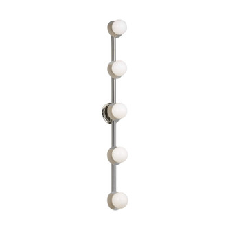 Nodes Five Light Vanity in Polished Nickel (454|KWL1165PN)