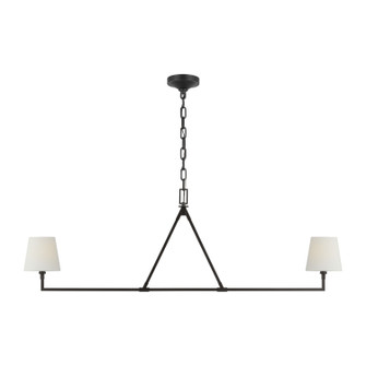 Perth Two Light Linear Chandelier in Aged Iron (454|CC1732AI)