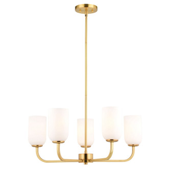 Shelby Five Light Chandelier in Natural Brass (63|H0305)