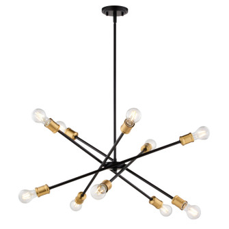 Gresham Ten Light Chandelier in Antique Gold/Matte Black (63|H0301)