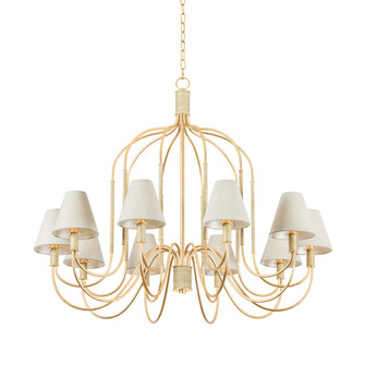 Warrensburg Ten Light Chandelier in Vintage Gold Leaf (70|5744VGL)