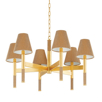 Lindenwood Six Light Chandelier in Aged Brass (70|3434AGB)