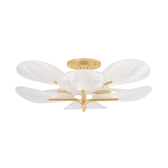 Kamal Eight Light Semi Flush Mount in Vintage Gold Leaf (68|48643VGL)