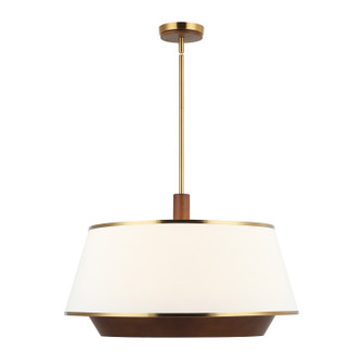 Desert Flyer Six Light Pendant in Satin Brass/Medium Walnut (137|520P06SBW)
