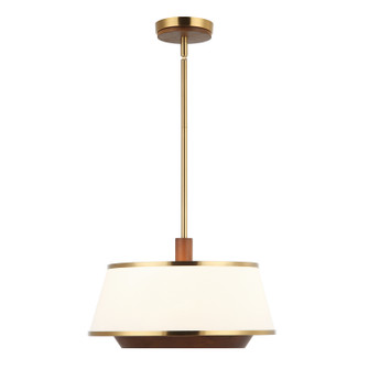 Desert Flyer Three Light Convertible Pendant/Semi-Flush in Satin Brass/Medium Walnut (137|520P03SBW)
