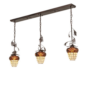 Oak Leaf & Acorn Three Light Island Pendant in Mahogany Bronze (57|279698)