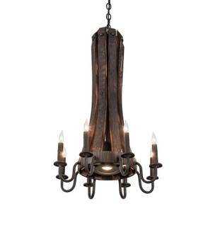 Barrel Stave Nine Light Chandelier in Costello Black/Charred Wood (57|270083)