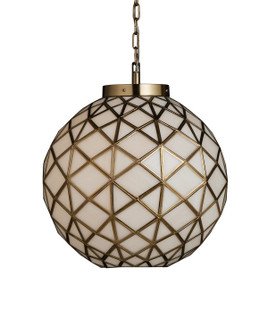 Polyhedron One Light Pendant in White/Antique Brass (142|90001233)