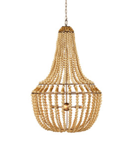 Penelope Six Light Chandelier in Beige/Antique Brass (142|90001231)