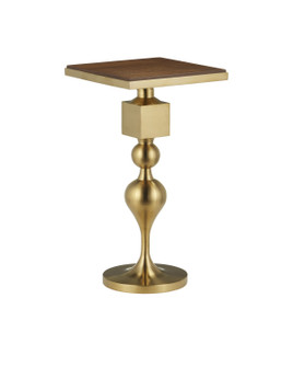 Maeve Accent Table in Brushed Brass/Walnut (142|40000213)