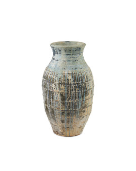 Ragusa Urn in Antique White/Blue Drip (142|22000062)