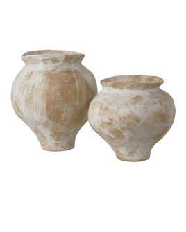 Monte Carlo Vase Set of 2 in Antique White/Light Brown (142|12000928)