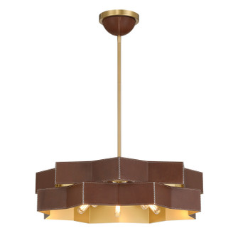 Atherton Five Light Pendant in Warm Brass (51|727495322)