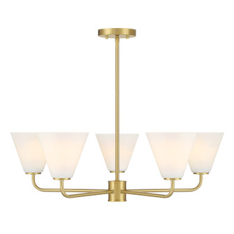 Blair Five Light Chandelier in Warm Brass (51|140155322)