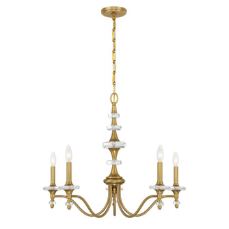 Champlain Five Light Chandelier in Warm Brass (51|113615322)