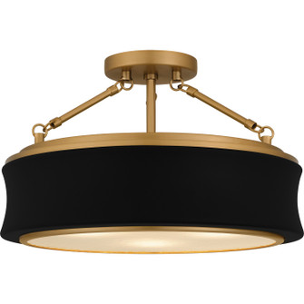 Quoizel Semi-Flush Mount Three Light Semi-Flush Mount in Matte Black (10|QSF6801MBK)