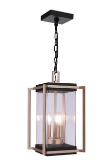 Metalwork Three Light Outdoor Pendant in Midnight / Satin Brass (46|ZA6511MNSB)