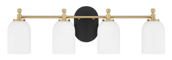 Council Four Light Vanity in Flat Black/Satin Brass (46|60304FBSB)