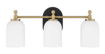 Council Three Light Vanity in Flat Black/Satin Brass (46|60303FBSB)