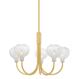 Estelle Five Light Chandelier in Aged Brass (428|H990805AGB)
