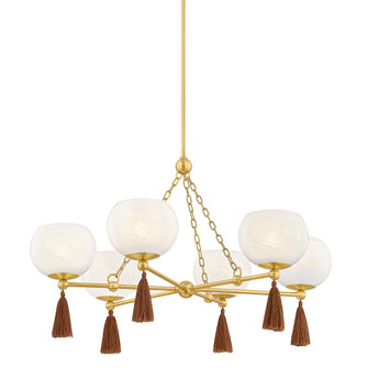 Niya Six Light Chandelier in Aged Brass (428|H1039806AGB)