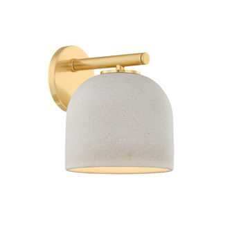 Cara One Light Wall Sconce in Aged Brass/Ceramic Cream Pebble (428|H1025101AGBCCP)