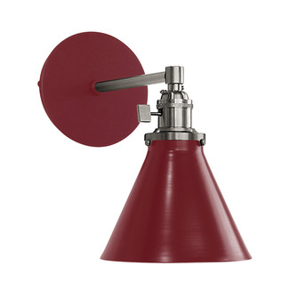 Uno One Light Wall Sconce in Vermillion w/Brushed Nickel (518|SCM4052696)