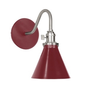 Uno One Light Wall Sconce in Vermillion w/Brushed Nickel (518|SCL4052696)