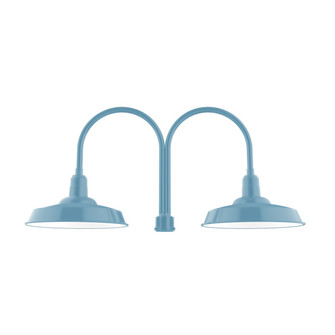 Warehouse Two Light Post Mount in Light Blue (518|POB18554)