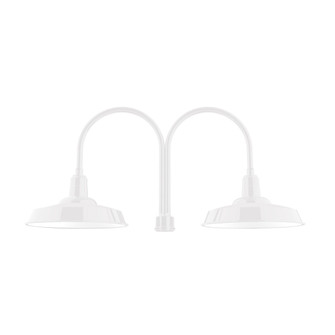 Warehouse Two Light Post Mount in Painted Galvanized (518|POB18549W18)