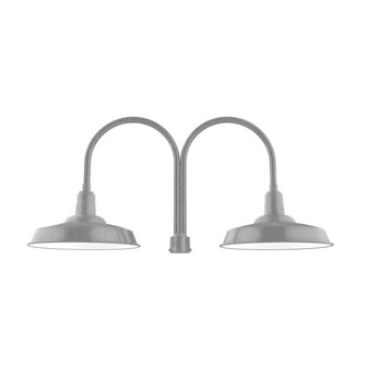 Warehouse Two Light Post Mount in Painted Galvanized (518|POB18549)