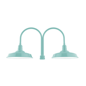 Warehouse Two Light Post Mount in Sea Green (518|POB18548) Warehouse Two Light Post Mount in Sea Green (518|POB18548)