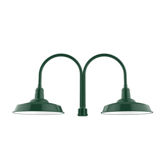 Warehouse Two Light Post Mount in Forest Green (518|POB18542)