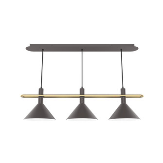 Raceway Three Light Linear Pendant in Bronze Matte w/Brushed Brass (518|CHR4225791)