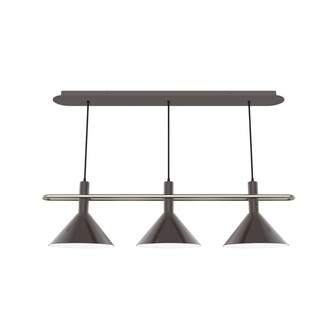 Raceway Three Light Linear Pendant in Architectural Bronze w/Brushed Nickel (518|CHR4225196)