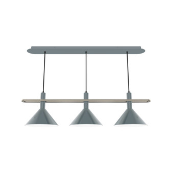 Raceway Three Light Linear Pendant in Slate Gray w/Brushed Nickel (518|CHR4224096)